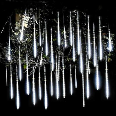 8 أنابيب النيزك دش المطر بقيادة الجنية سلسلة أضواء الشوارع أكاليل زينة شجرة عيد الميلاد للديكور في الهواء الطلق السنة الجديدة